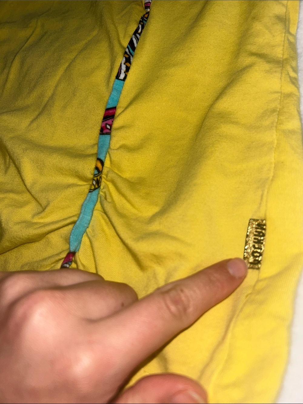 Y2K Ruffle detailing blue pattern 2000โs tank top cami yellow reworked vintage - Picture 6 of 8
